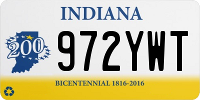 IN license plate 972YWT