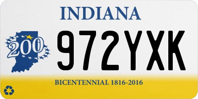 IN license plate 972YXK