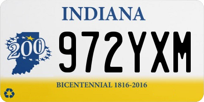 IN license plate 972YXM