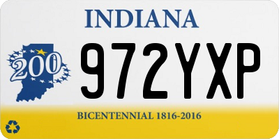 IN license plate 972YXP