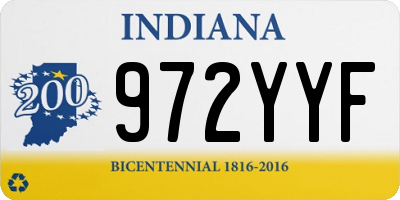IN license plate 972YYF