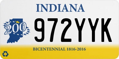 IN license plate 972YYK