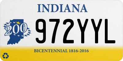 IN license plate 972YYL