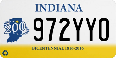 IN license plate 972YYO