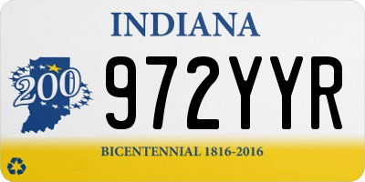 IN license plate 972YYR