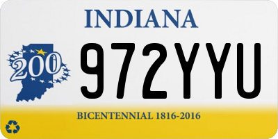 IN license plate 972YYU