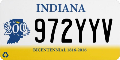 IN license plate 972YYV