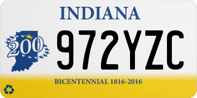 IN license plate 972YZC