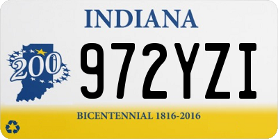 IN license plate 972YZI