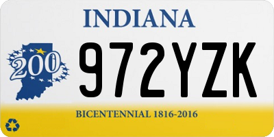 IN license plate 972YZK