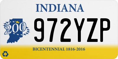 IN license plate 972YZP