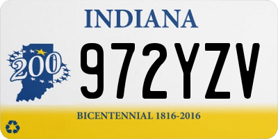 IN license plate 972YZV