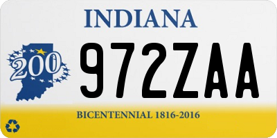 IN license plate 972ZAA