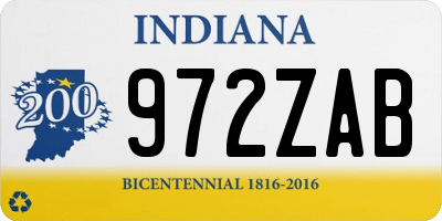 IN license plate 972ZAB