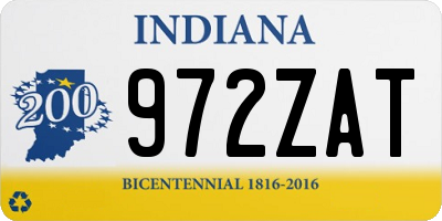 IN license plate 972ZAT