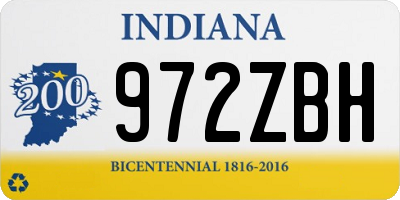 IN license plate 972ZBH