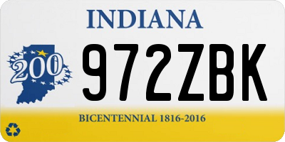 IN license plate 972ZBK