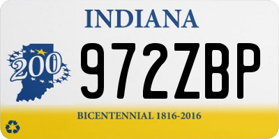 IN license plate 972ZBP