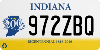 IN license plate 972ZBQ