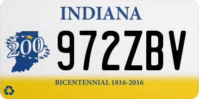 IN license plate 972ZBV
