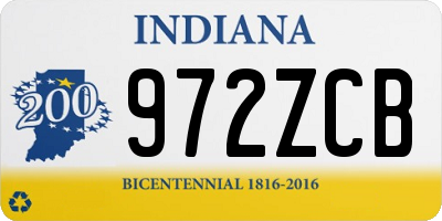 IN license plate 972ZCB
