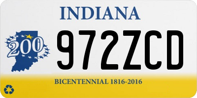 IN license plate 972ZCD