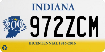 IN license plate 972ZCM