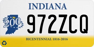 IN license plate 972ZCQ