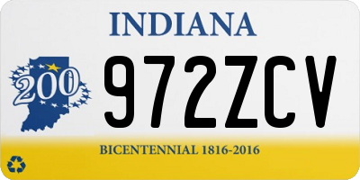 IN license plate 972ZCV