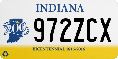 IN license plate 972ZCX