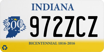 IN license plate 972ZCZ