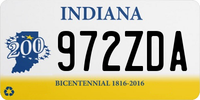 IN license plate 972ZDA