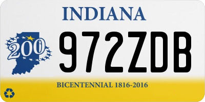 IN license plate 972ZDB