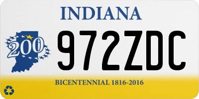 IN license plate 972ZDC