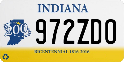 IN license plate 972ZDO
