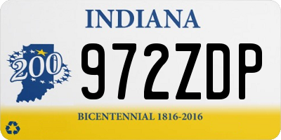 IN license plate 972ZDP