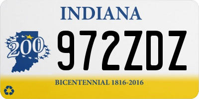 IN license plate 972ZDZ