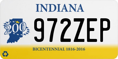IN license plate 972ZEP