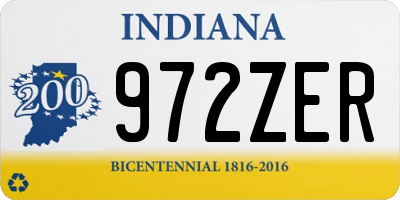 IN license plate 972ZER