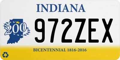 IN license plate 972ZEX
