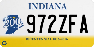 IN license plate 972ZFA