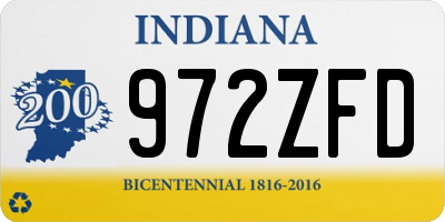 IN license plate 972ZFD