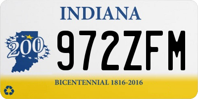 IN license plate 972ZFM