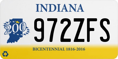 IN license plate 972ZFS