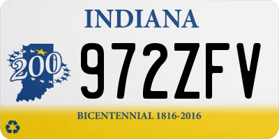 IN license plate 972ZFV