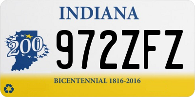 IN license plate 972ZFZ