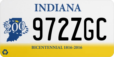 IN license plate 972ZGC