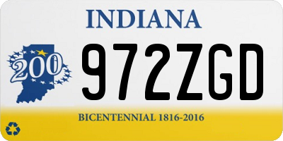 IN license plate 972ZGD