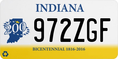 IN license plate 972ZGF