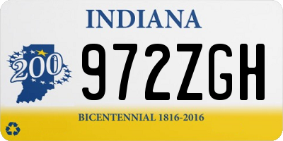 IN license plate 972ZGH